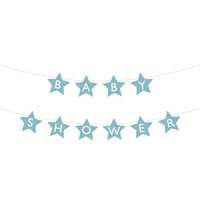PartyDeco Letter Banner Baby Shower Blue 290cm