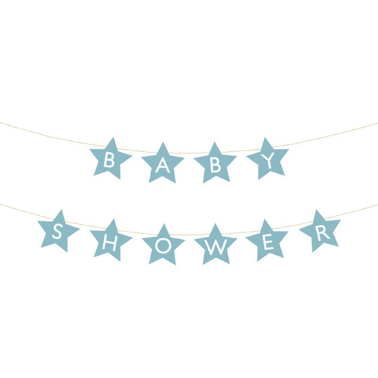 PartyDeco Letter Banner Baby Shower Blue 290cm
