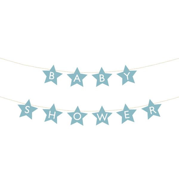 PartyDeco Letter Banner Baby Shower Blue 290cm