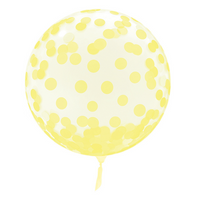 Yellow Spots 18" - 22" Clear Sphere Vortex Balloon