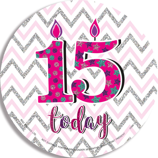 Big Badges Age 15 Female 6pk