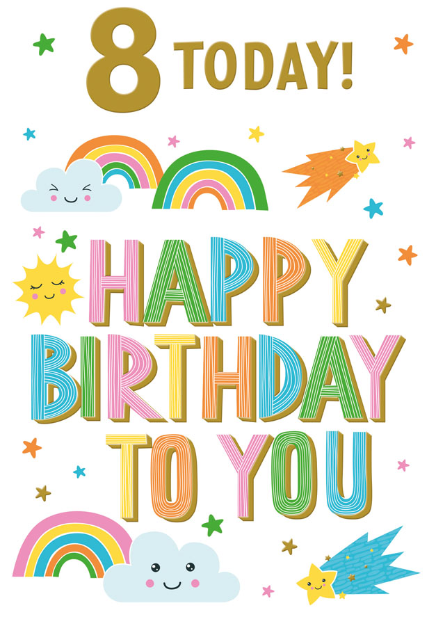Poppyhill C50 Birthday Age 8 12pk