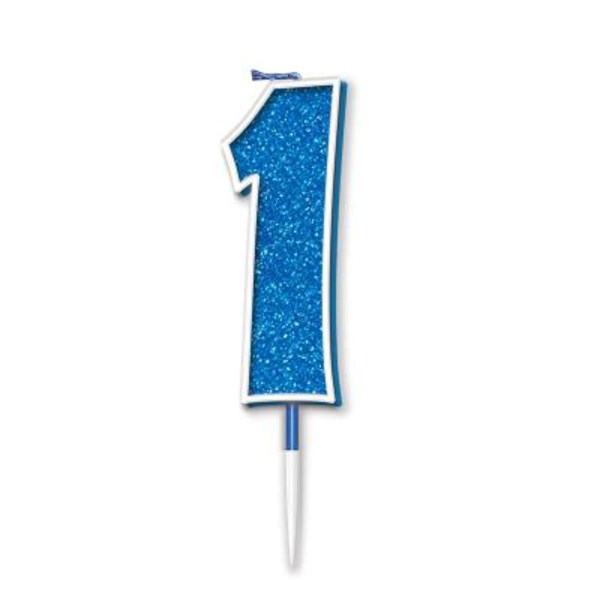 Oaktree Party Candle Number 1 Blue 7.5cm