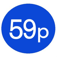 1000 Blue 59p Price Stickers - Single Roll
