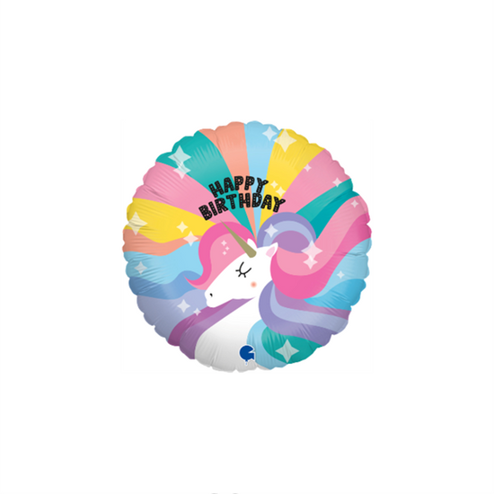Happy Birthday Unicorn 9" Mini Foil Balloon