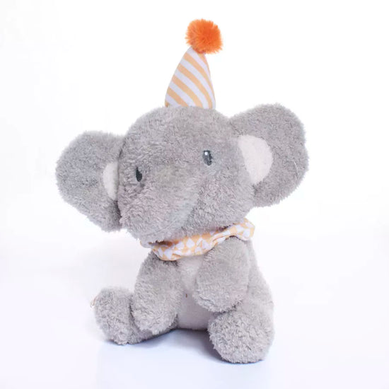 Tiger Feet Soft Toy Elephant With Party Hat 20cm