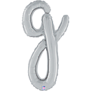 Grabo Foil Balloon Silver Script 14" Letter G