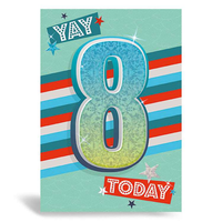 Prelude Pzazzle C50 Birthday Age 8 6pk