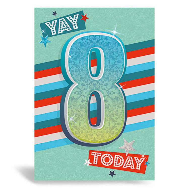 Prelude Pzazzle C50 Birthday Age 8 6pk
