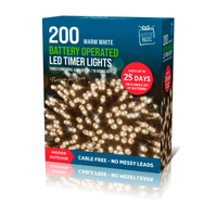 LED Lights Timer Warm White 200pk