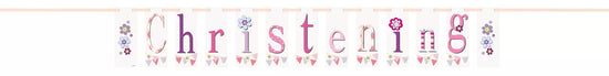 Unique Bunting Pink Christening 7ft