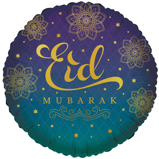 Eid Mubarak Blue 18" Foil Balloon