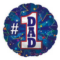 CTI Foil Balloon Number 1 Dad Blue 17"