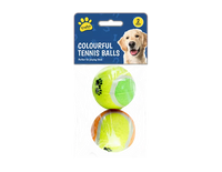 Dog Colourful Tennis balls 2pk