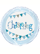 Unique Foil Balloon Christening Bunting Blue 18