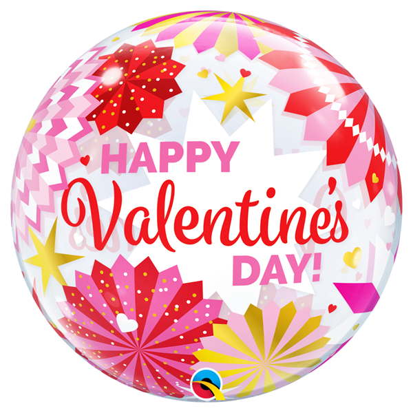 Bubble Balloon 22" Valentine's Paper Fans