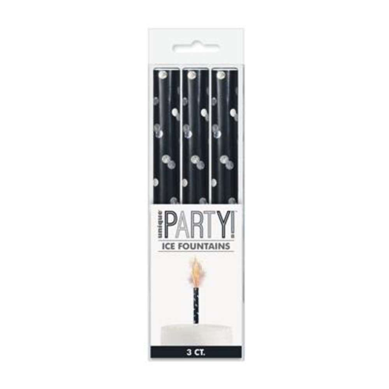 Unique 3 Pack Ice Fountain Black Glitz Birthday 6