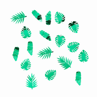 Tropical Leaf Green Foil Confetti 14g