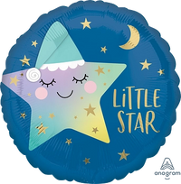 Anagram Sleepy Little Star 18" Round Foil Balloon