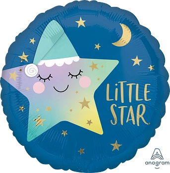 Anagram Sleepy Little Star 18" Round Foil Balloon