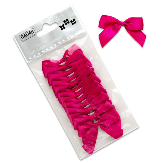 Italian Options 12 Pack Ribbon Bows Cerise 5cm