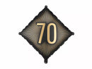 PartyDeco 18-inch black and gold foil balloon with "70" for milestone birthday celebrations