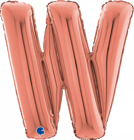 Grabo Foil Balloon Rose Gold 26" Letter W