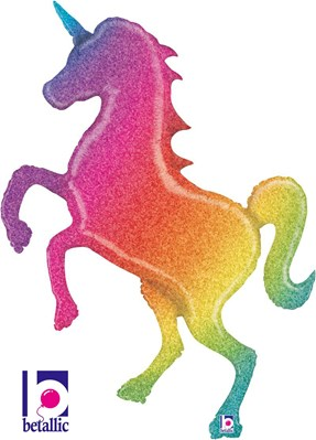 Betallic 4.5ft Glitter Rainbow Unicorn Balloon