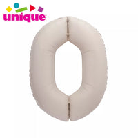 Unique Foil Balloon Matte Nude 34" Number 0