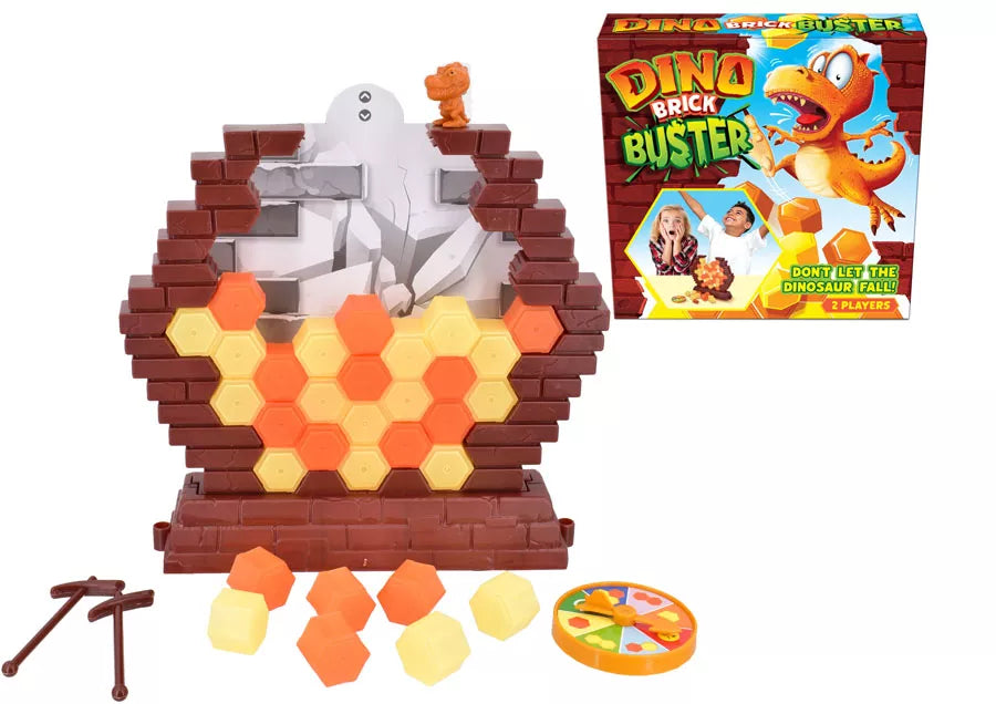 Kandy Toys Dino Brick Buster game toy featuring colorful dinosaur-themed building blocks and a playful design.