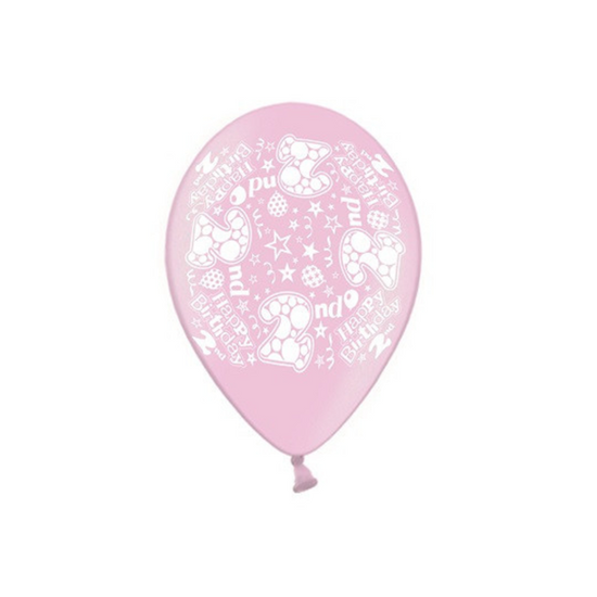 Age 2 Latex Balloons 9" 10pk