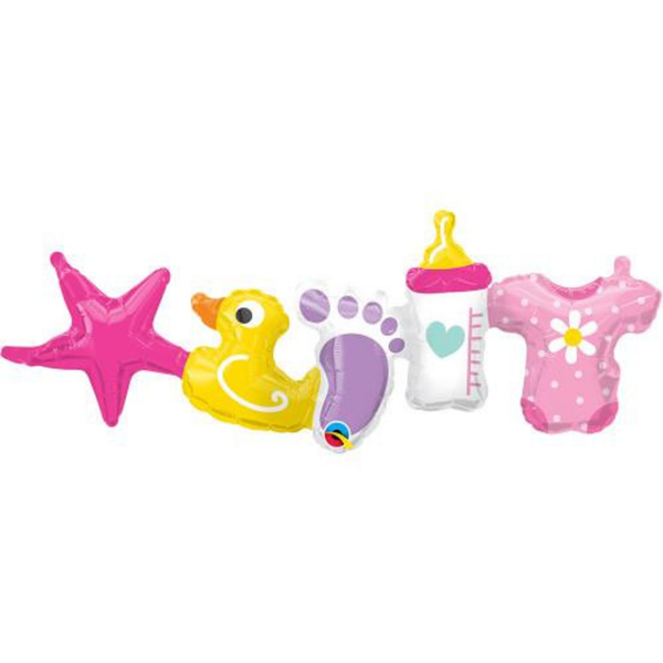 Pink Baby Girl 41" Air Fill Banner Garland