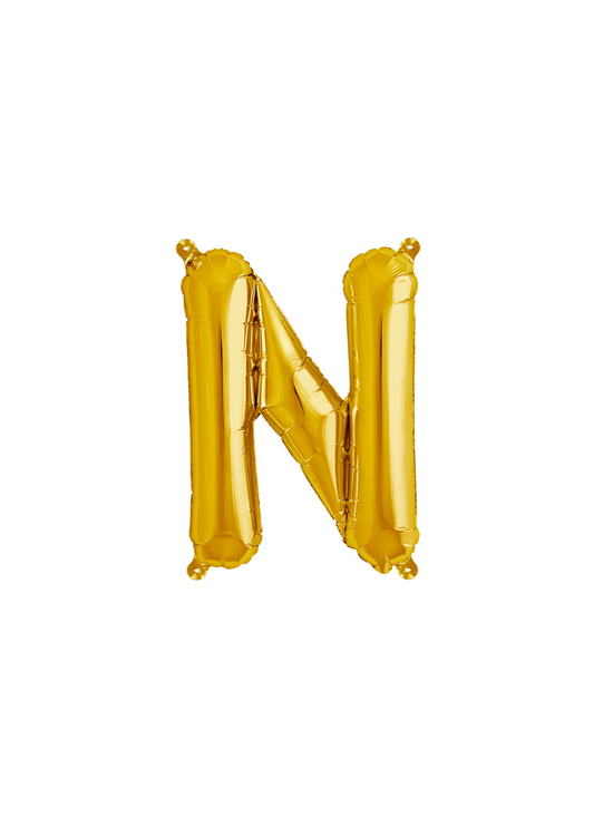 16" Gold Letter Foil Balloon Letter N