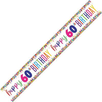 Unique Banner Bright Confetti Age 60 9ft