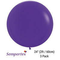Sempertex Fashion Violet 24" Latex Balloons 3pk