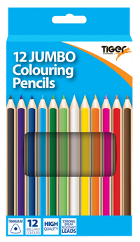 Tiger Stationery 12 Pack Colouring Pencils Jumbo