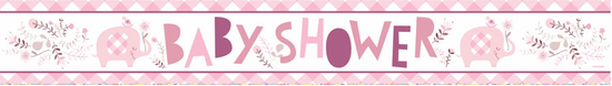 Unique Banner Baby Shower Pink 9ft