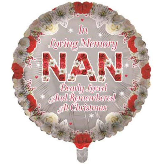 Foil Balloon 18" Round Christmas Remembrance Nan