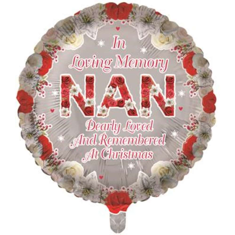 Foil Balloon 18" Round Christmas Remembrance Nan