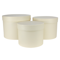 APAC Hat Boxes Cream Set of 3 (Largest 19x14.4cm)