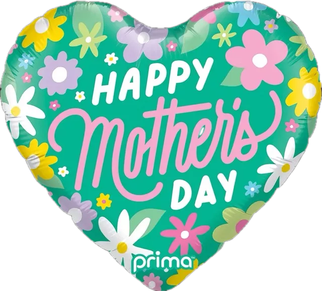 Prima Mother's Day Ditsy Floral 18-inch foil balloon with colorful floral pattern for celebrations.