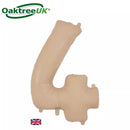 Oaktree 34-inch matte nude foil number 4 balloon, shiny metallic surface, inflated and ready for celebration.