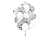 Eurowrap 14 Pack Foil Balloon Bouquet Silver