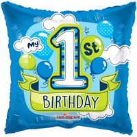 APAC Foil Balloon 1st Birthday Blue 18"