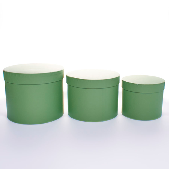 Hat Box Green 3pc L-6x7.5"/M-5.5x7"/S-4.5x5.5