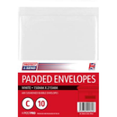 10pk Padded Envelopes Size C 150x215mm White