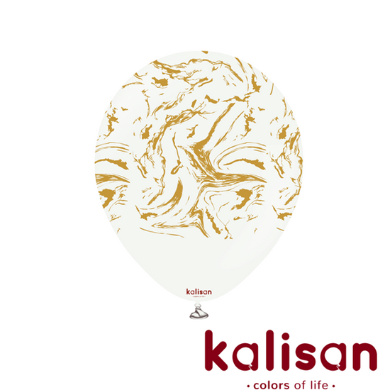 Kalisan Space Nebula White/Gold 12" Latex 25pk