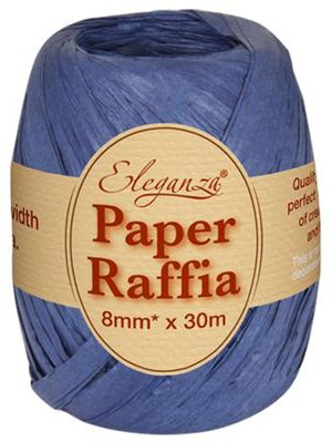 Oaktree Ribbon Navy Blue Raffia 30m