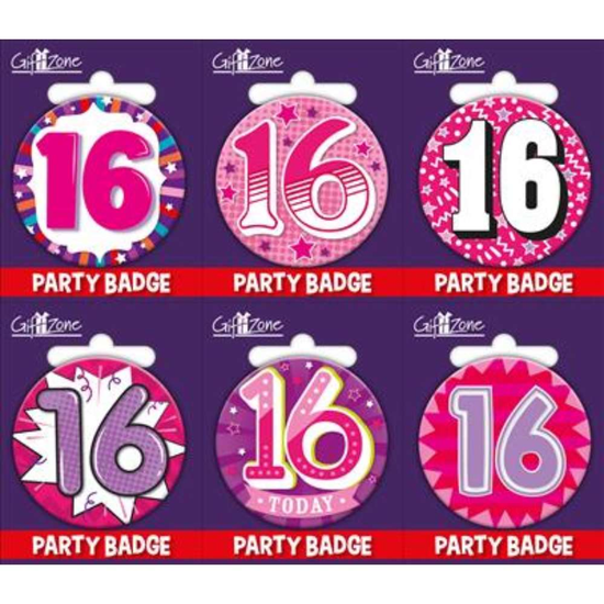 Giftzone Small Badges Age 16 Female