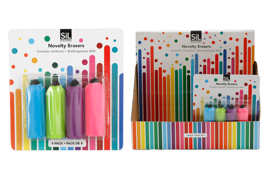 Sifcon 4 Pack Erasers Pencil Shape
